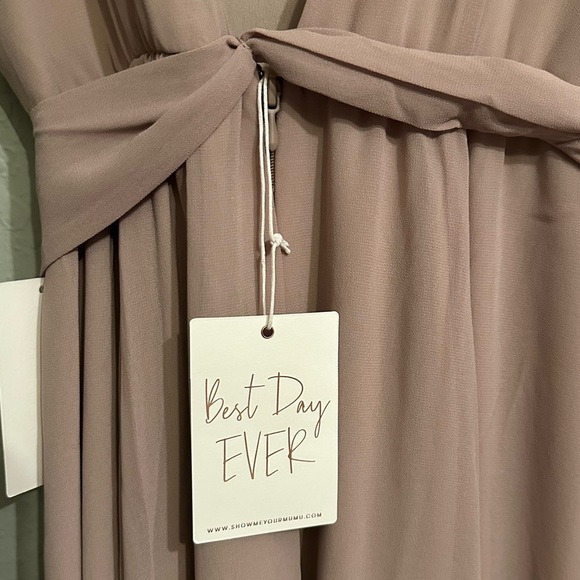 NWT Show Me Your MuMu Jenn Maxi Dress in Soft beige chiffon - Picture 14 of 14